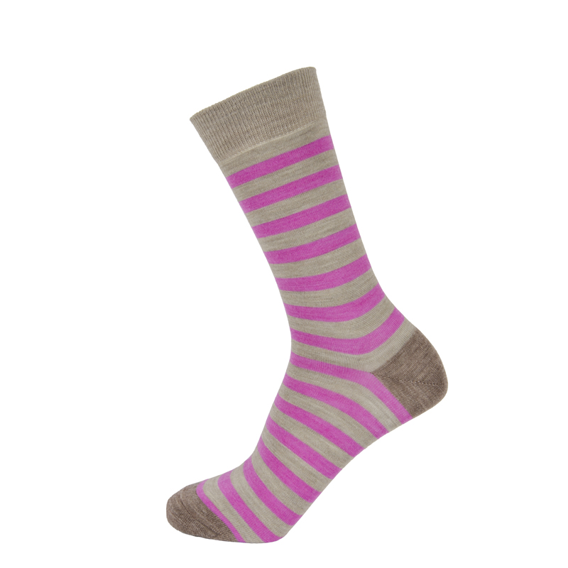 Women’s Fine Merino Two-Toned Stripe Sock - Pittch Merino Wool Socks