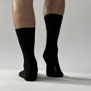 Fine Merino Black Everyday Sock